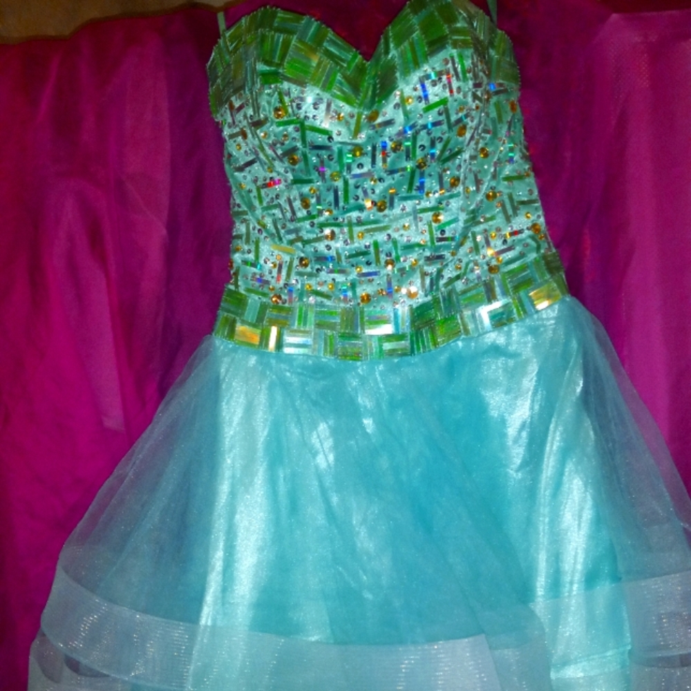 Sean Couture size 0 turquoise dress